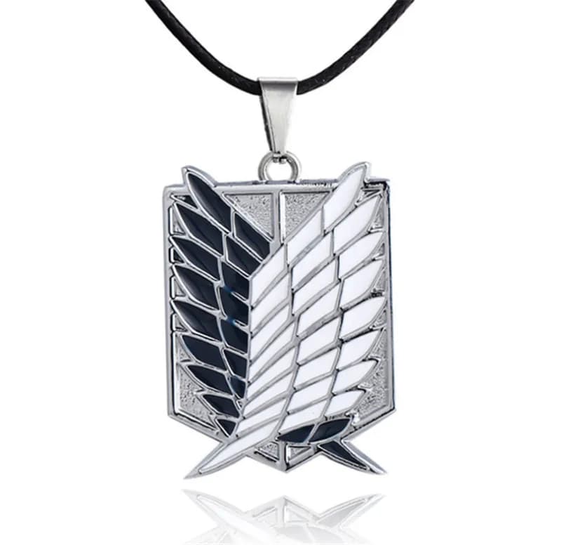 Attaque chaude sur Titan colliers pendentifs ailes de la liberté métal unisexe en cuir chaîne mode e