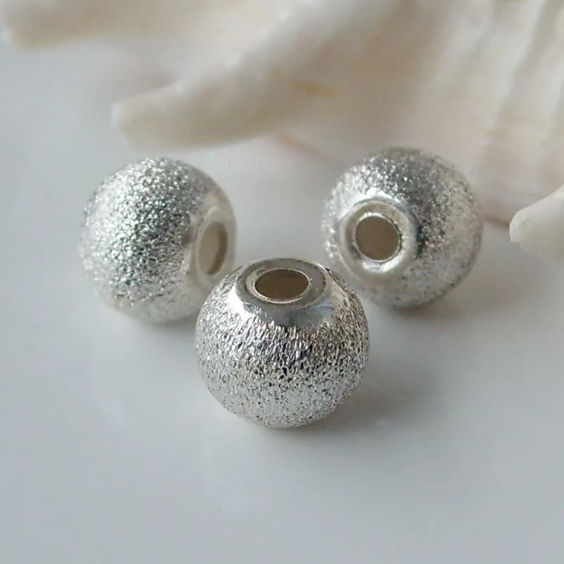 Perles rondes en argent sterling 925 massif avec bords plats, composants de bijoux, vente en gros