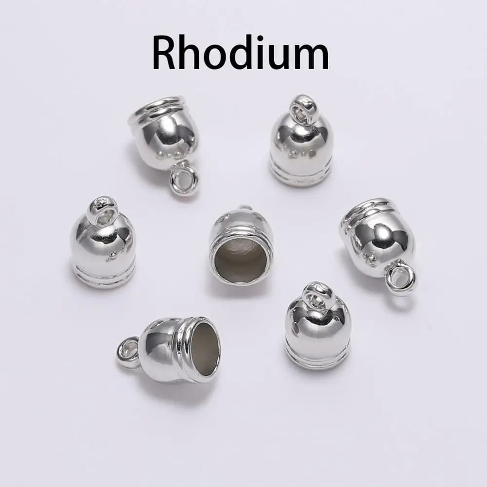 Embouts de collier, 50 pièces/lot, capuchons à pampilles, cordon en cuir, embouts de perles, fixatio