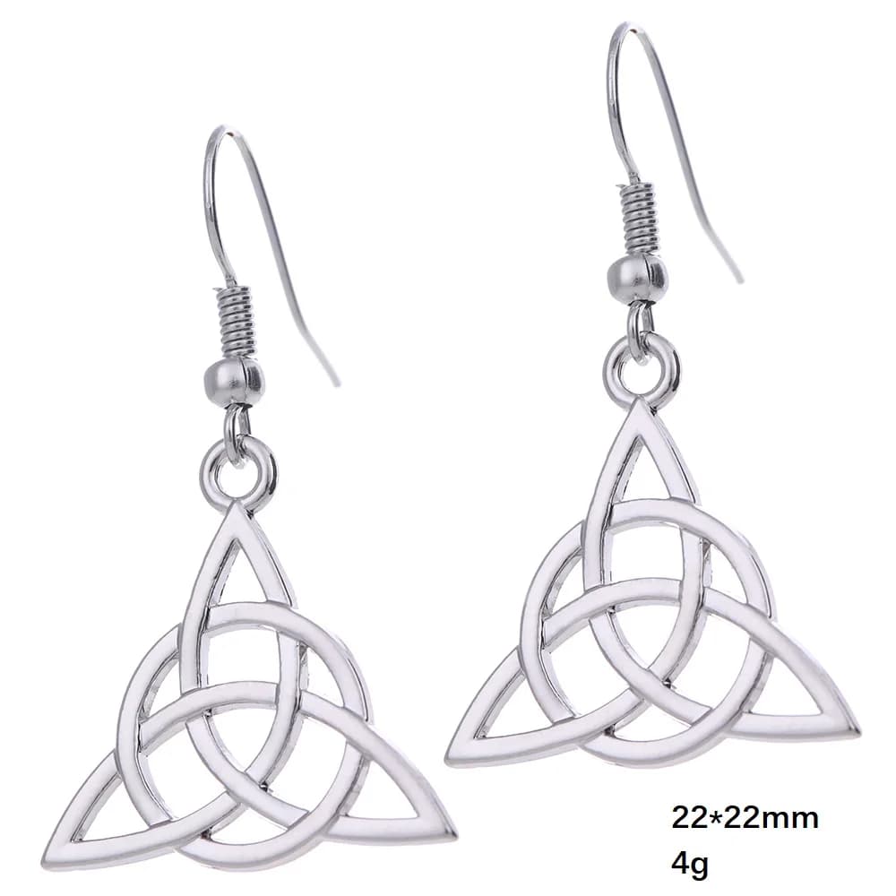 Skyrim-Boucles d'Oreilles Pendantes à Nministériels d Irlandais pour Femme, Amulette Triquetra, Bijo
