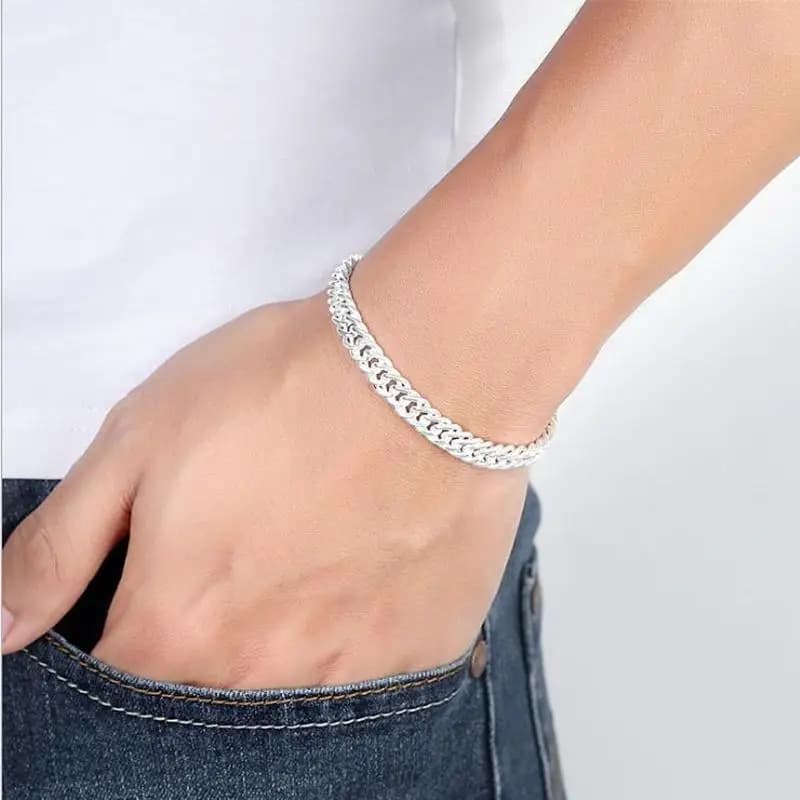 TJP Top qualité argent 925 hommes Bracelets bijoux charme argent lien chaîne Bracelet pour garçon ac