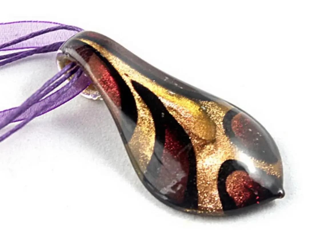 Pendentif en verre de Murano fait à la main, collier adapté, bijoux LL79, 60x35mm