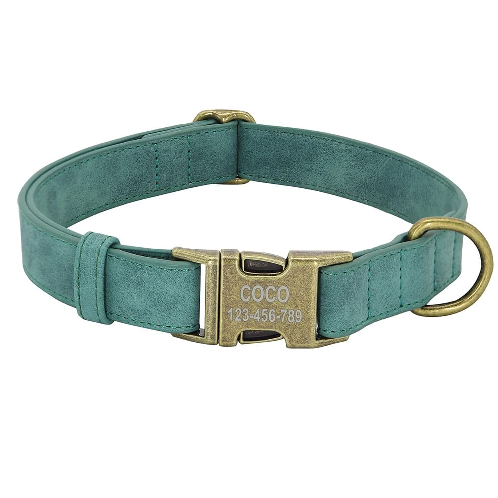 Collier de chien personnalisé colliers de chien en cuir PU collier de nom d'identification d'animal