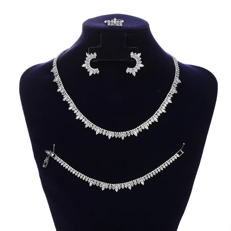 Parure De Bijoux pour mariée, ensemble De Bijoux, Vintage, classique, fiançailles, collier, bague, b
