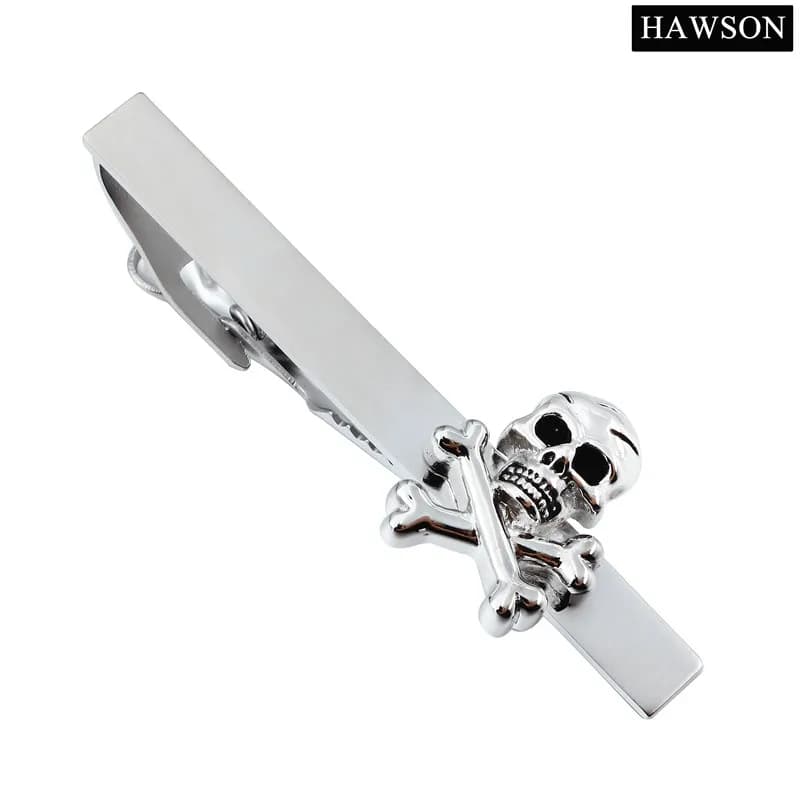 HAWSON pinces à cravate pour hommes barre de cravate avec crâne squelette conception décontracté hom