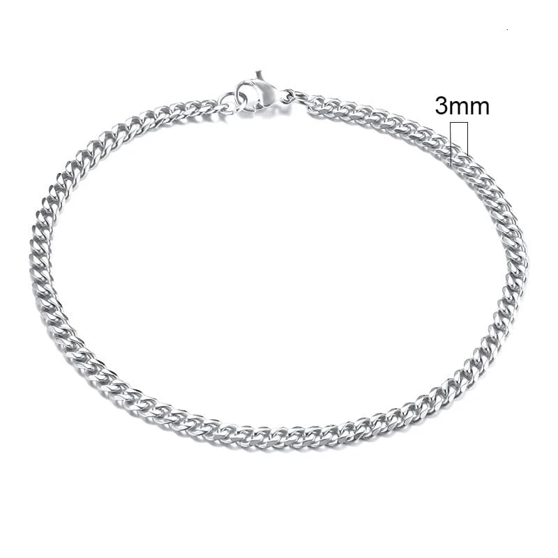 Vnox 3-11mm gros Miami gourmette chaîne Bracelet pour hommes, acier inoxydable lien cubain chaîne Br