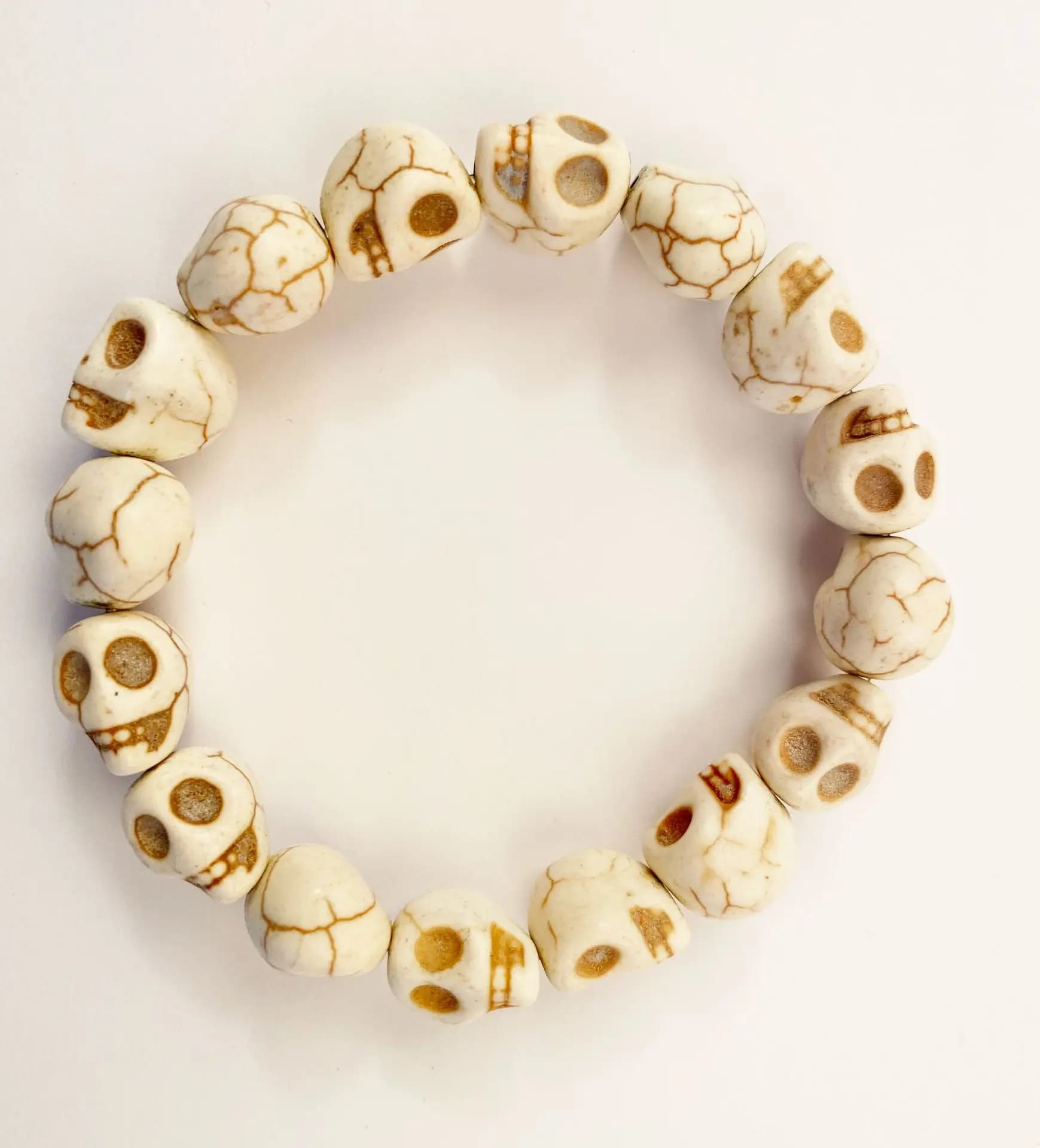 Bracelet d'halloween pour hommes, Couple polyvalent, crâne blanc, fait à la main, édition coréenne m