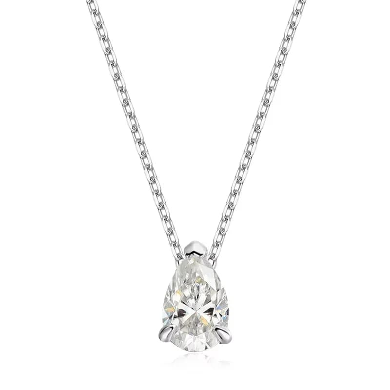 Smyoue certifié 1CT 2CT poire coupe D VVS1 Moissanite collier pour femmes 18k plaqué or bijoux 100%