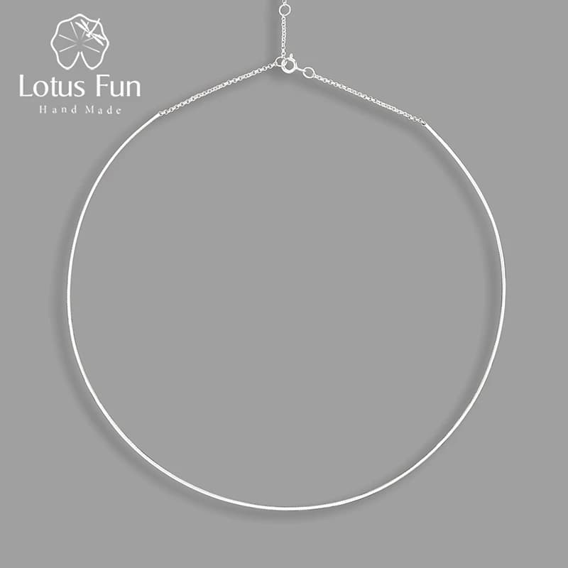 Lotus Fun – Collier minimaliste en or 18K, chaîne en argent Sterling 925 véritable, bijoux fins fait