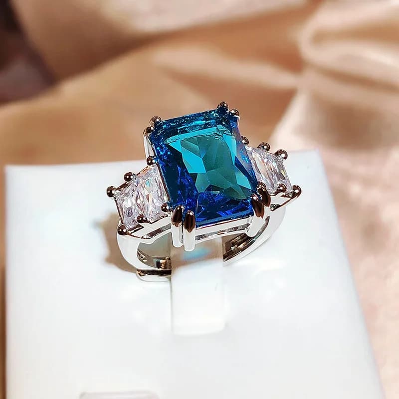 Paraiba – bague en Zircon rose, bleu et vert pour femmes, bijoux de fête de haute qualité, bague de
