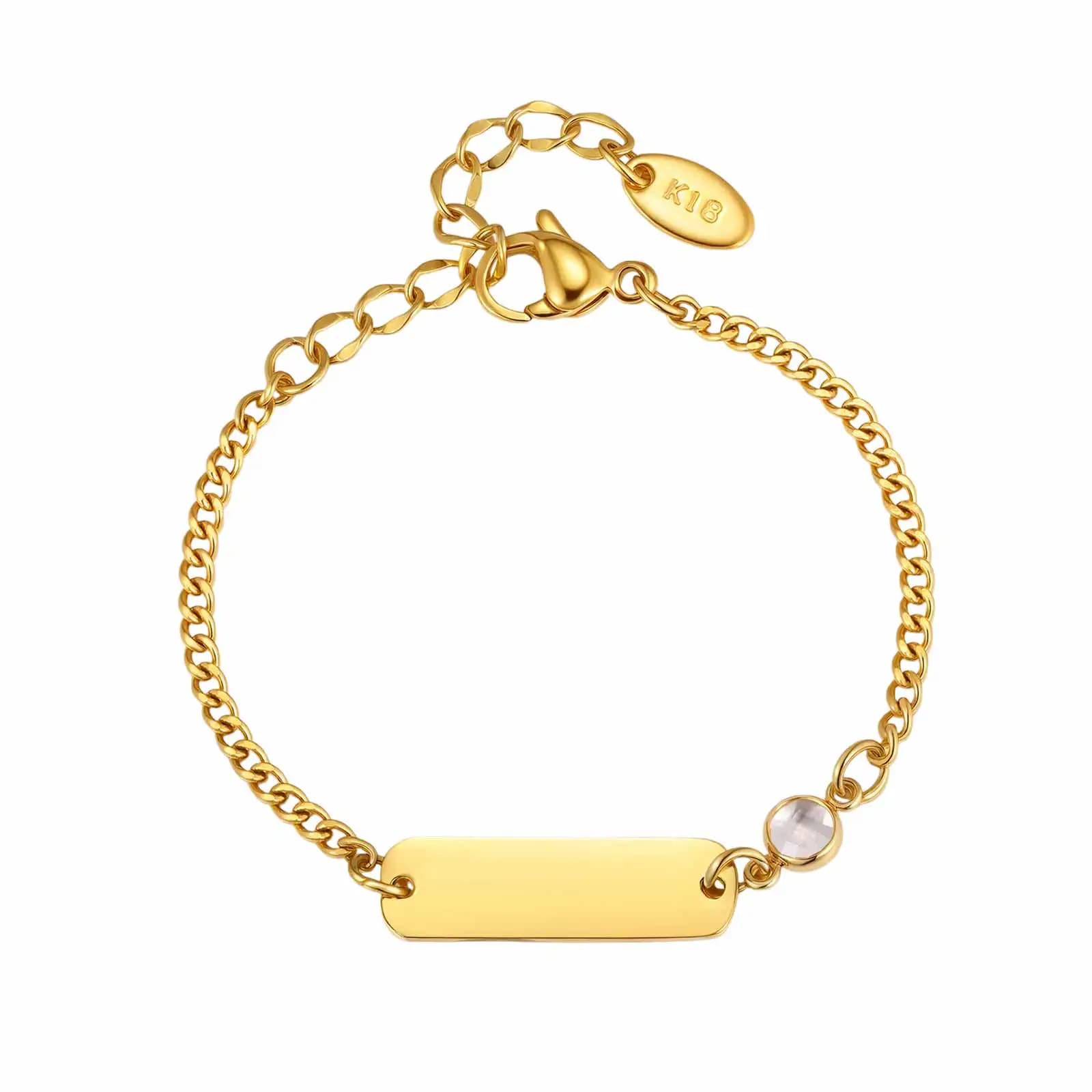 Bracelet personnalisé avec nom et barre d'identification, pour bébé et enfant, breloques tressées à