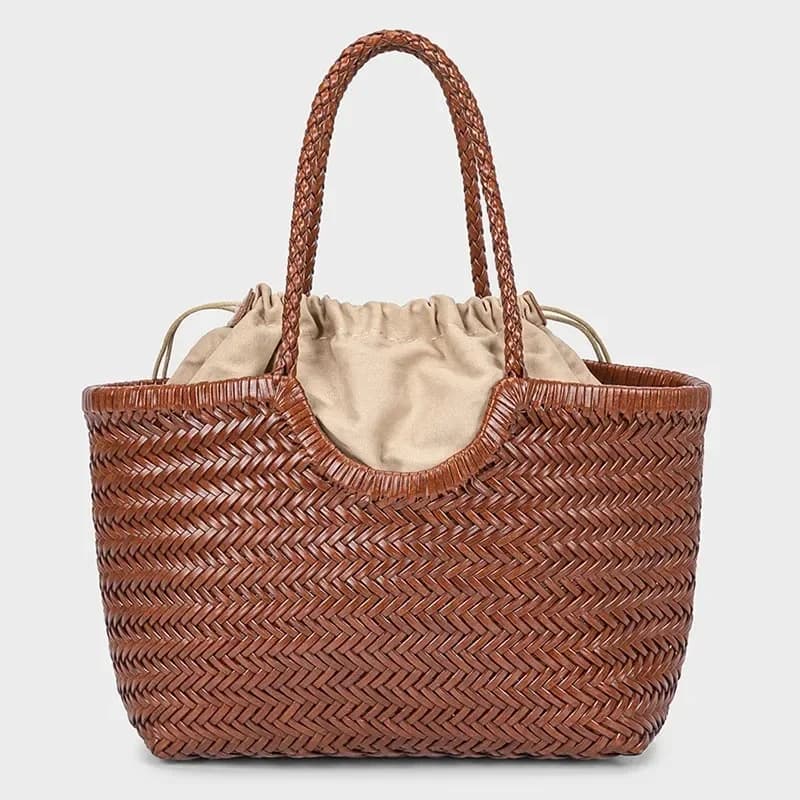Sac tissé en cuir français, panier Simple à la mode, rétro avancé, fait à la main, nouveau sac à ban