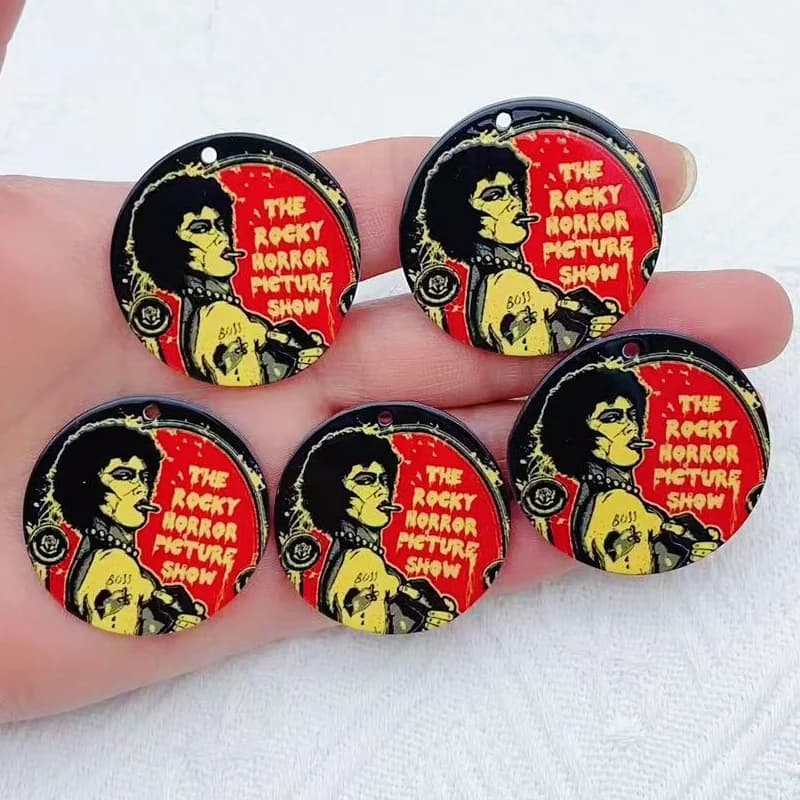 10 pièces de bijoux en acrylique avec personnage de dessin animé, colliers, bracelets, boucles d'ore