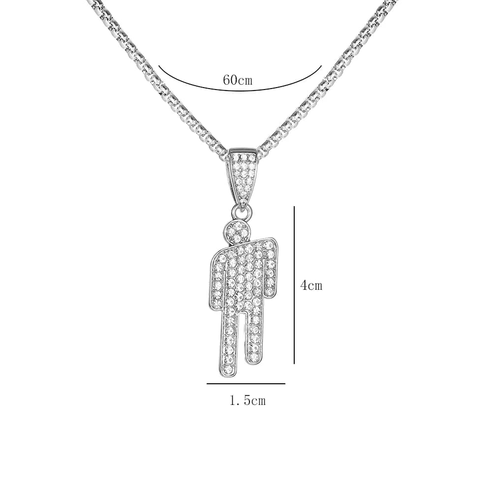 Collier unisexe en Zircon géométrique, dessin animé, tête tordue, mode légère, luxe, tendance Hip-Ho