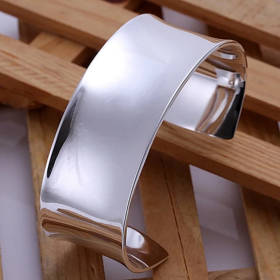 Bracelet en argent Sterling 925, haute qualité, mode femmes, solide, bijoux à breloques, grand manch