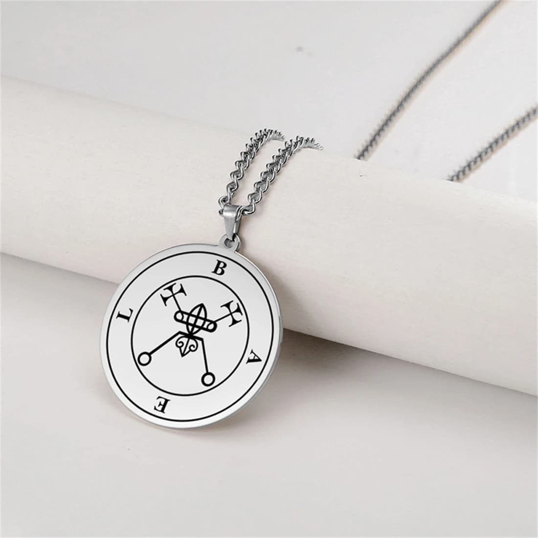 EUEAVAN – colliers avec pendentif sceau de Salomon, Vintage, en acier inoxydable, couleur argent, am