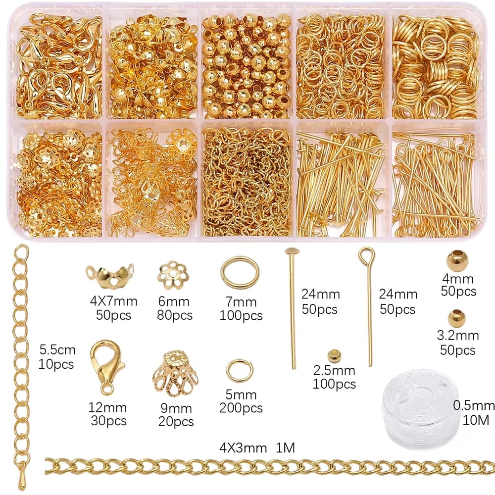 Kit de démarrage pour la fabrication de bijoux, 1 ensemble/sac, boucles d'oreilles, colliers, résult
