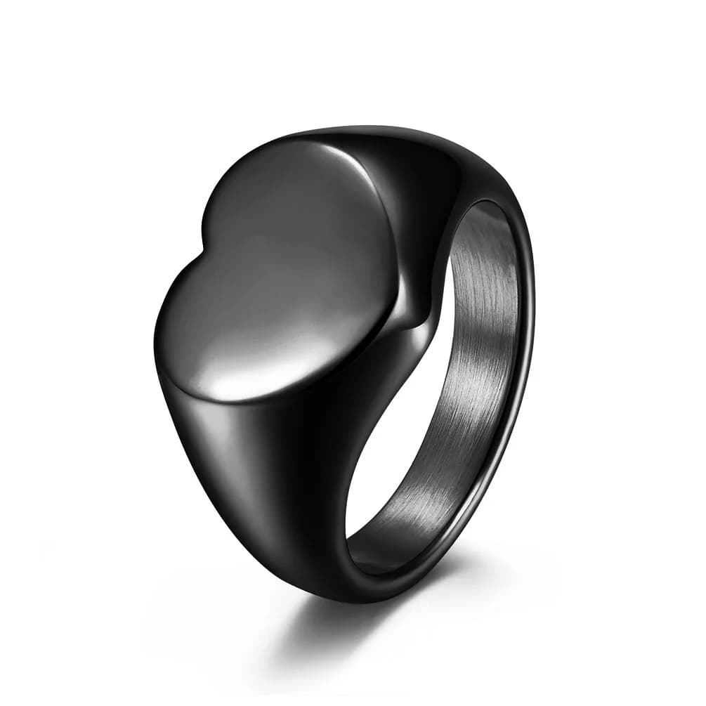 Bague chevalière personnalisée pour femmes, anneaux ronds en forme de cœur mignon pour femmes, doigt
