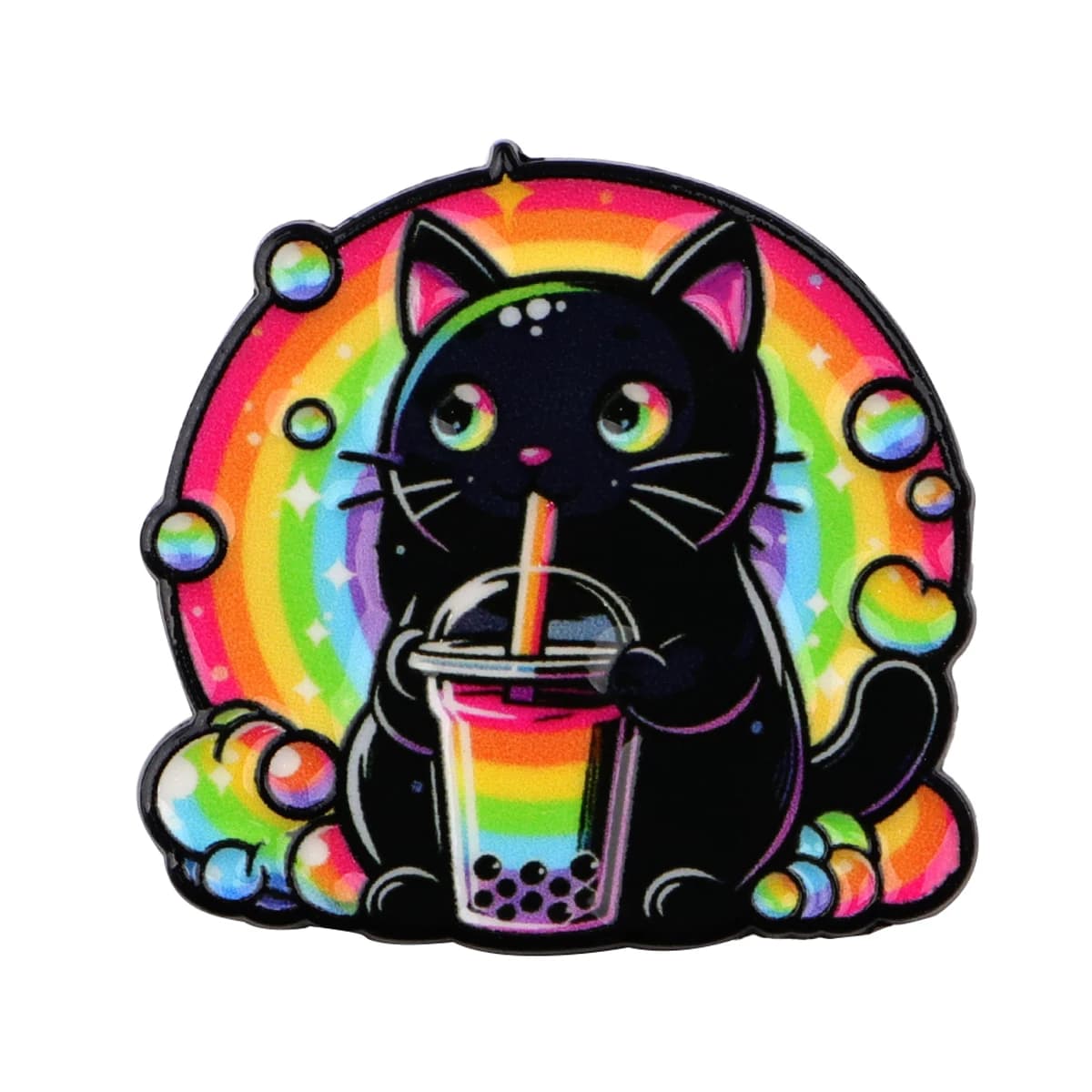 Broche chat arc-en-ciel en émail, Animal mignon, broches à revers, Badge sur sac à dos, accessoires