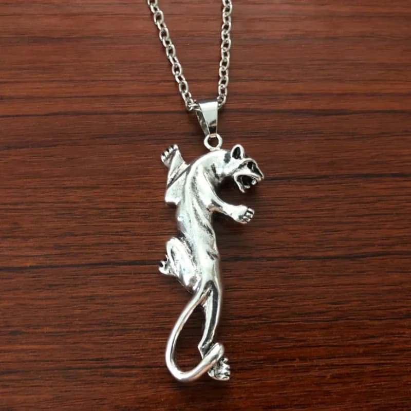 Collier léopard panthère, pendentif guépard, accessoire de design unique, bijoux animaux punk