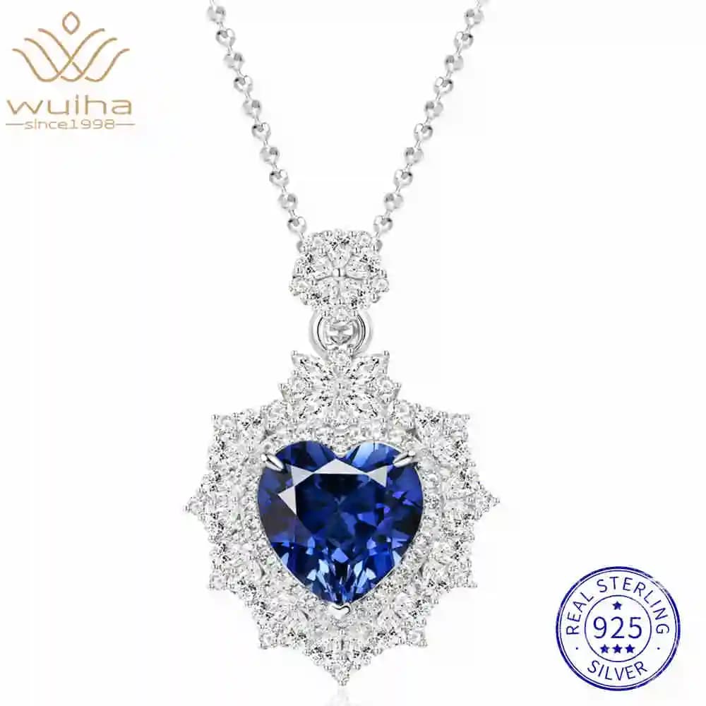 WUIHA 925 argent Sterling 12*12 MM laboratoire saphir diamants à haute teneur en carbone pierres pré