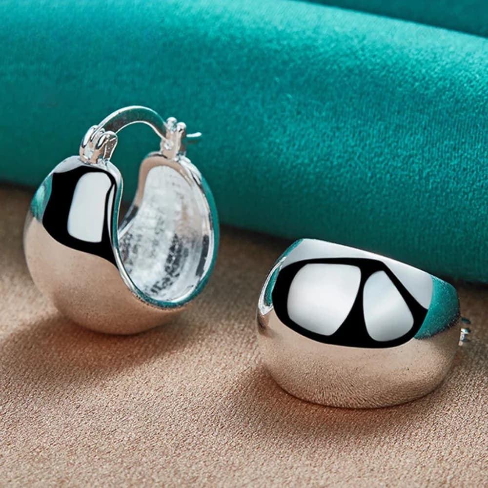Boucles d'oreilles rondes fines et brillantes en argent Sterling S925 pour femmes, accessoires de ca