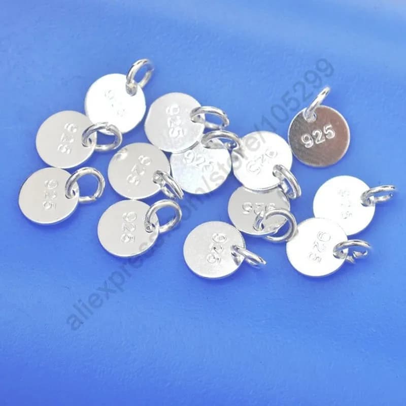 Disque de bijoux en argent regardé 100, logo pour exécutif, collier à faire soi-même, accessoires de