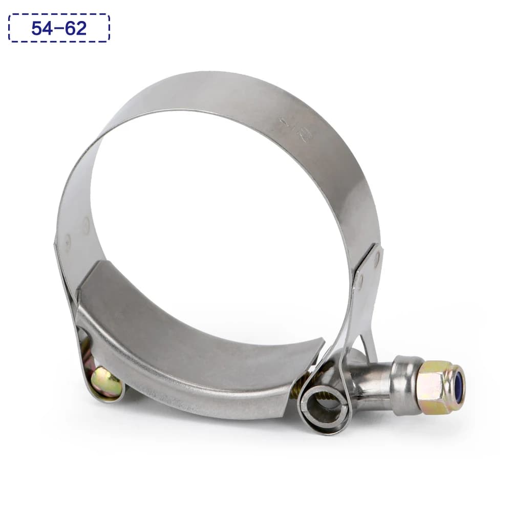 Collier de serrage en T en acier inoxydable pour tuyau 54-62mm (2 pouces) / 60-68mm (2,25 pouces) /