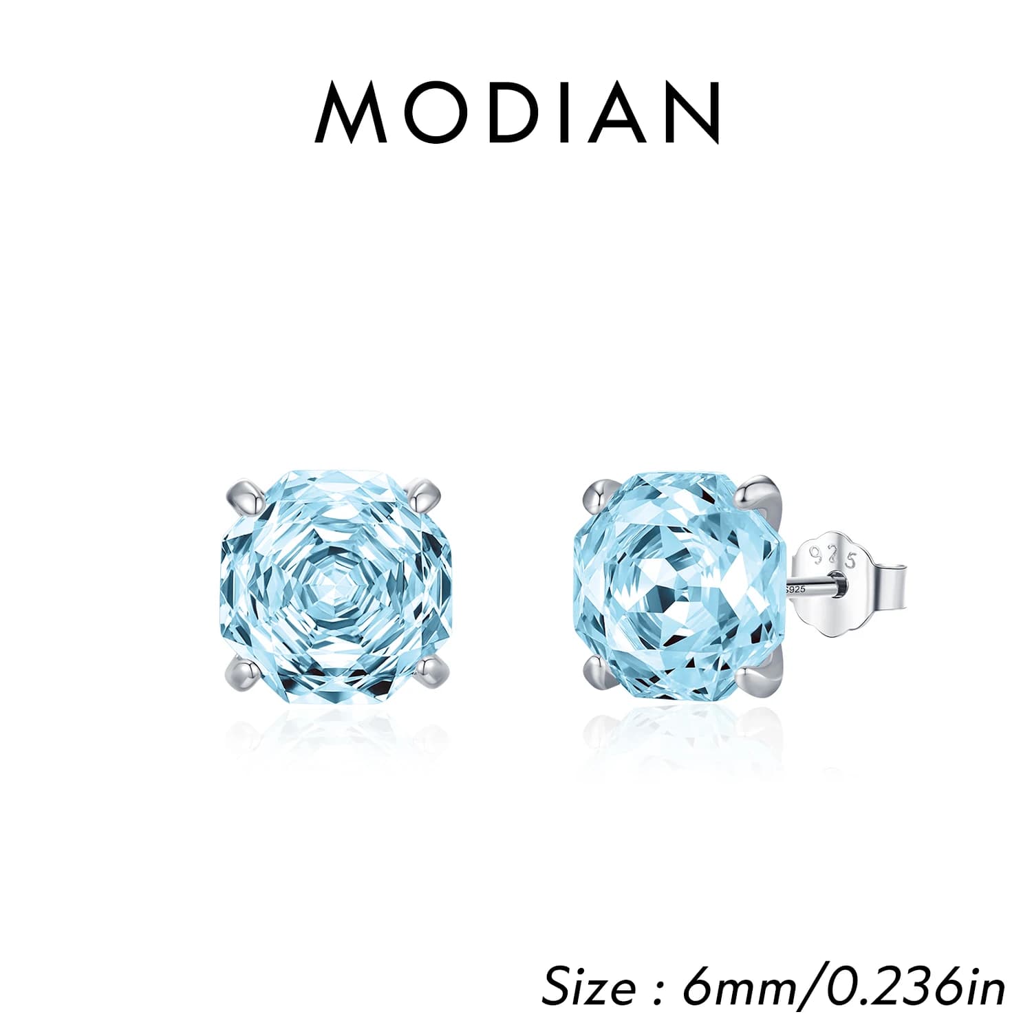 MODIAN – boucles d'oreilles scintillantes en argent Sterling 925, coupe Rose délicate, aigue-marine