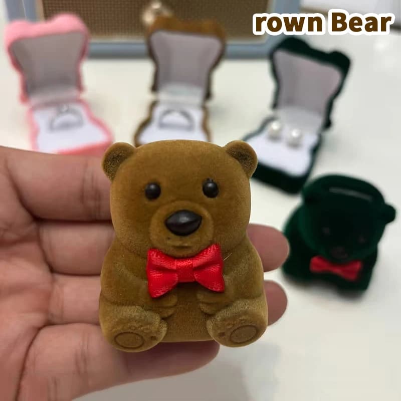 Charmante boîte à bijoux ours en peluche, organisateur de bagues, adapté au ranger des bagues, des b