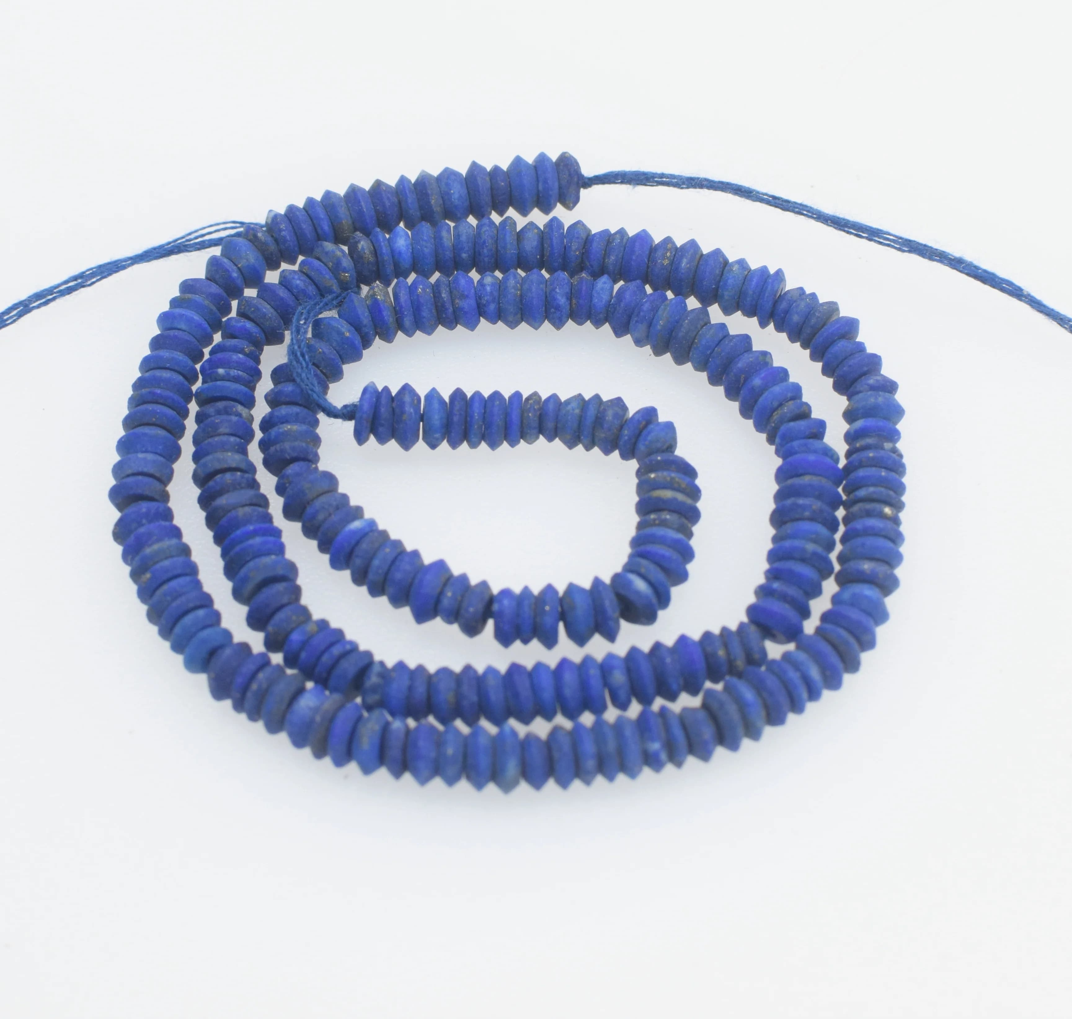 Lapis Lazuli roundellemm 3-6mm 38cm perles en vrac nature pour la fabrication de bijoux à faire soi-