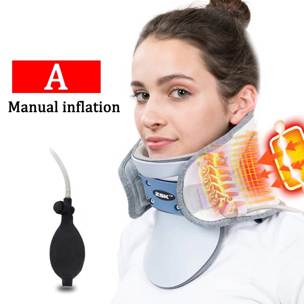 Dispositif gonflable de traction du cou, compression chaude du cou, vertèbre cervicale, civière de s