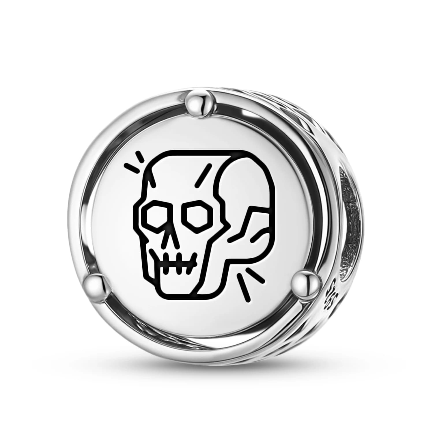 Breloque crâne en cristal maya en argent Sterling 925, symbole adapté au Bracelet Original, accessoi