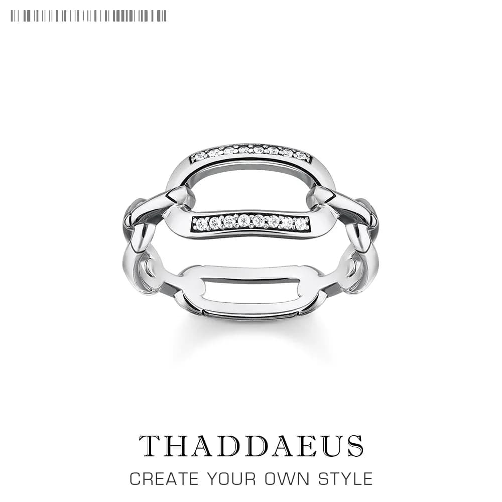 Bague à maillons en argent sterling 925 véritable, design européen, bijoux fins pour femmes, nouvell
