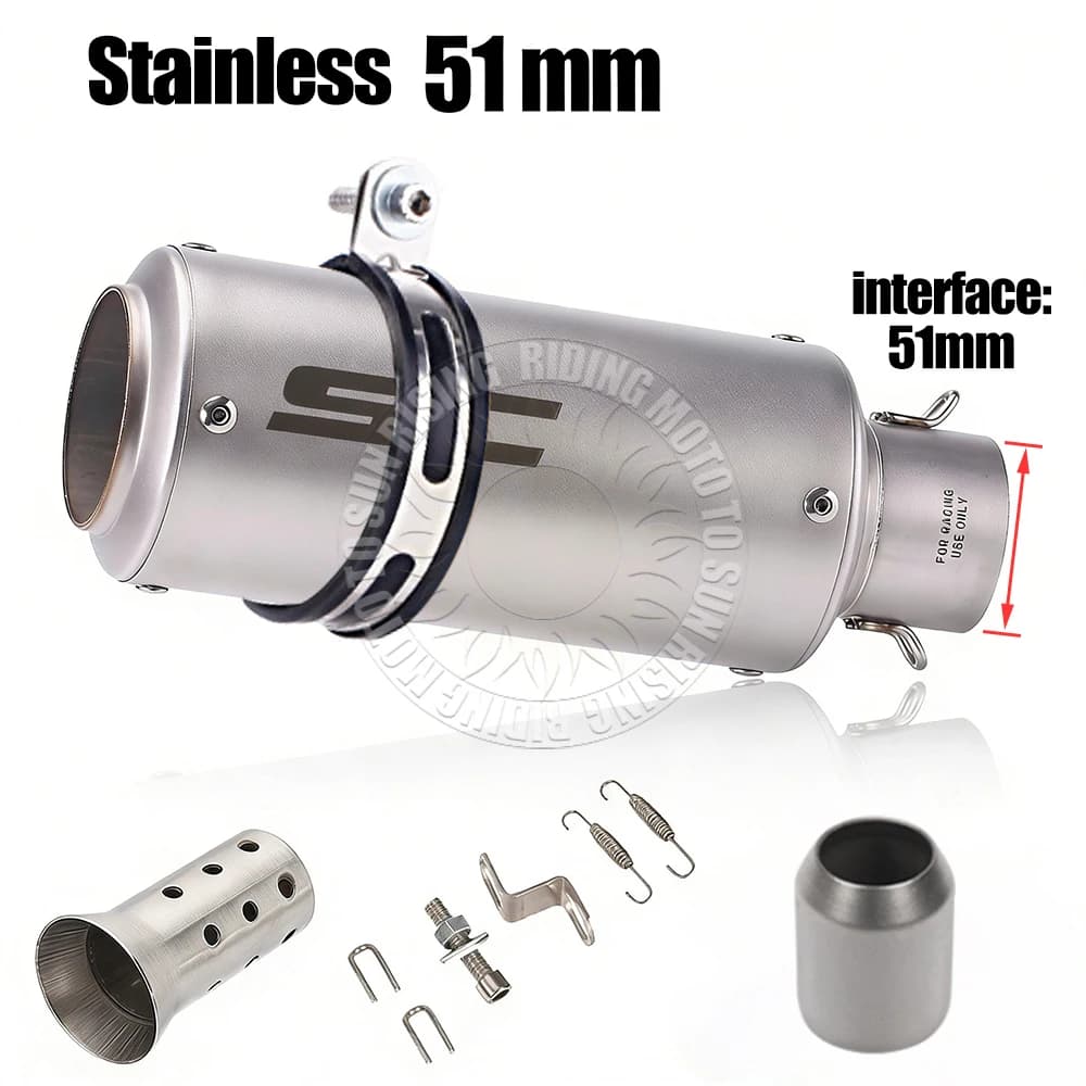 51/60/63mm inoxydable SC moto échappement et DB tueur pour Gp projet course silencieux d'échappement