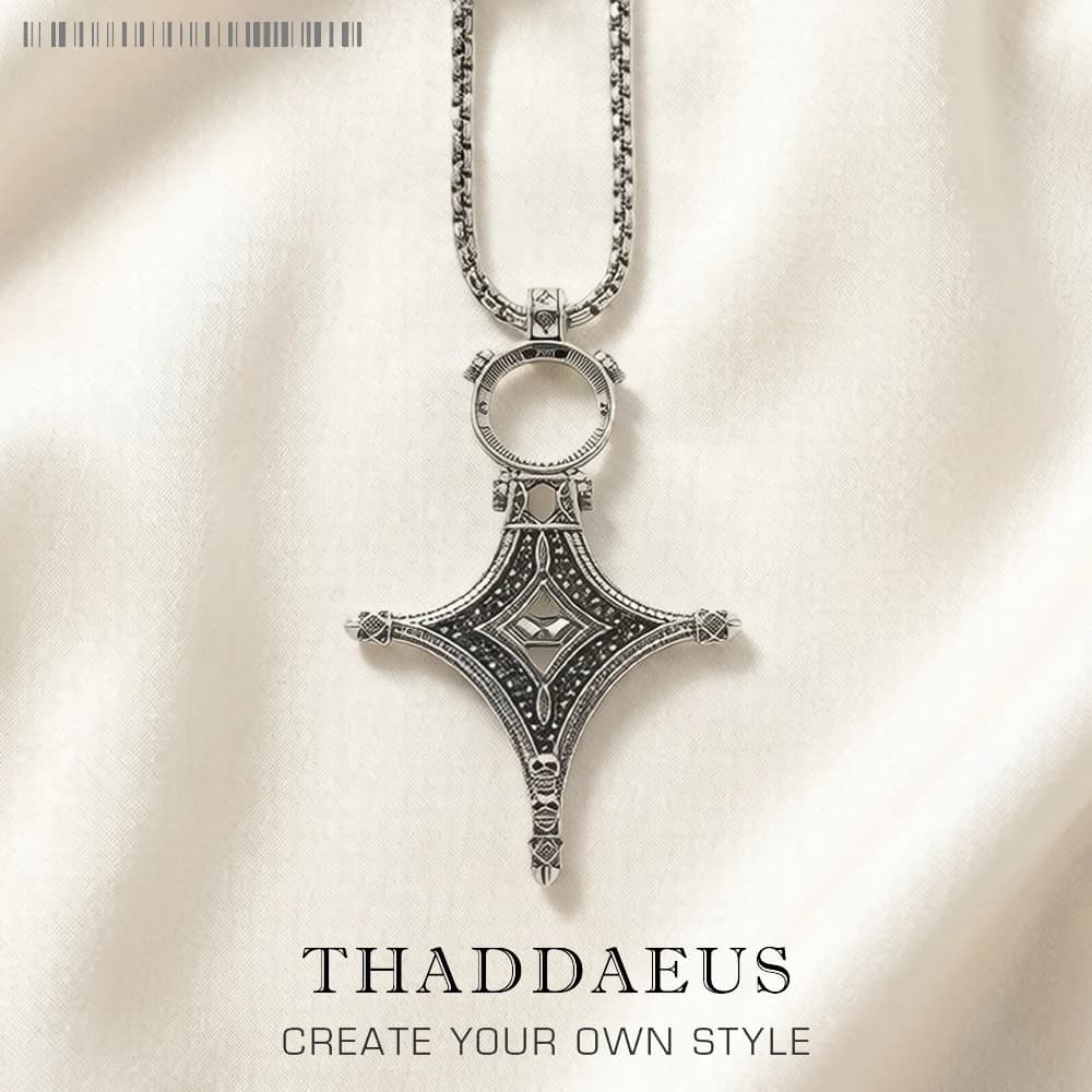 DOM NO CROSS-Collier Traditionnel Européen en Argent Sterling 925, Bijou Fin, Cadeau pour Homme et F
