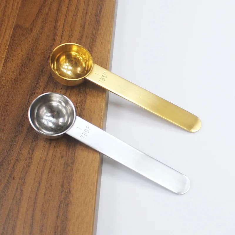 Cuillère à café en acier inoxydable, argent et or, 30ml, cuillère à mesurer, cuillère à mesurer en m