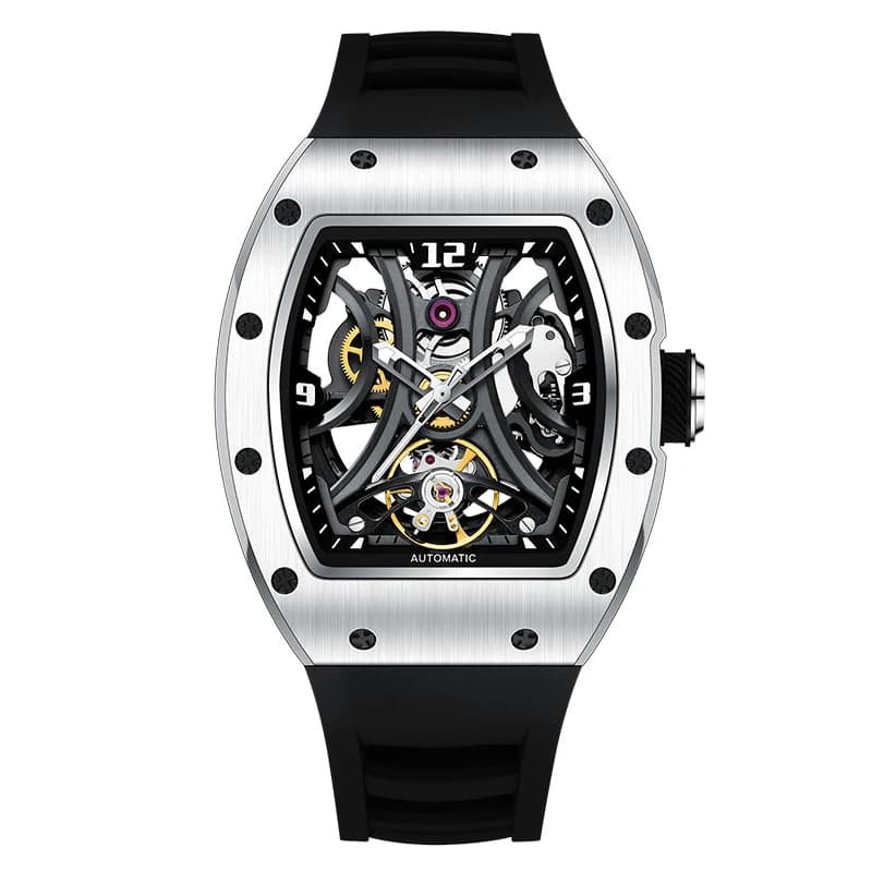 Montre pour homme, bracelet en cuir, montre mécanique automatique à remontage manuel, étanche, lumin