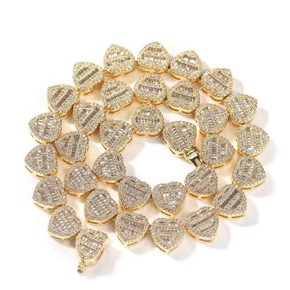 Collier d'amour incrusté de zircon, personnalité hip-hop, mode, collier de luxe léger