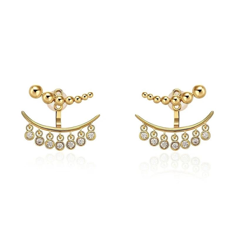 ANENJERY perles glands incrusté Zircon boucles d'oreilles pour les femmes mode personnalité bijoux c
