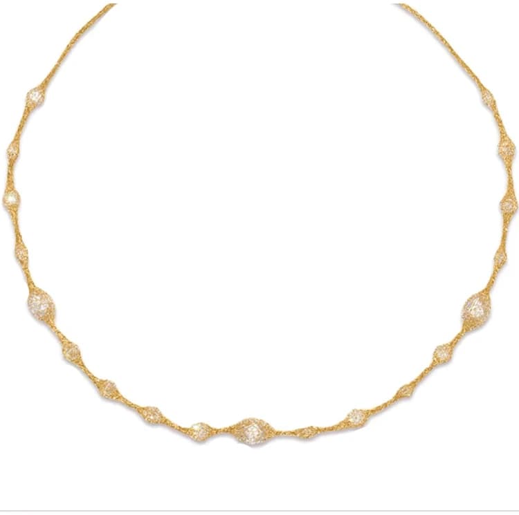 JEWELLWANG Collier en argent S925 plaqué or 18 carats, fait main, tressé, maille noire, chaîne de po