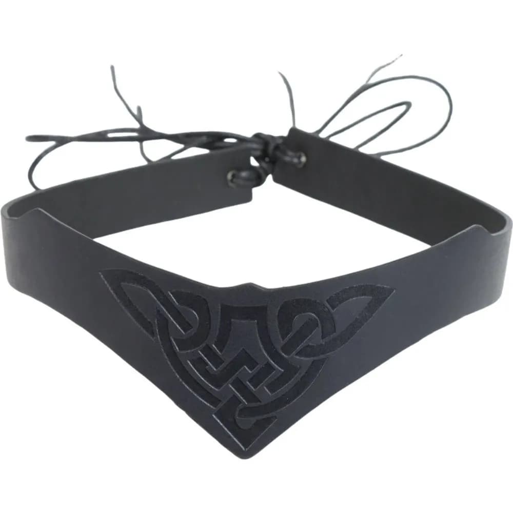 Bandeau de chevalier viking médiéval pour cosplay, réglable, motif gaufré, en cuir PU