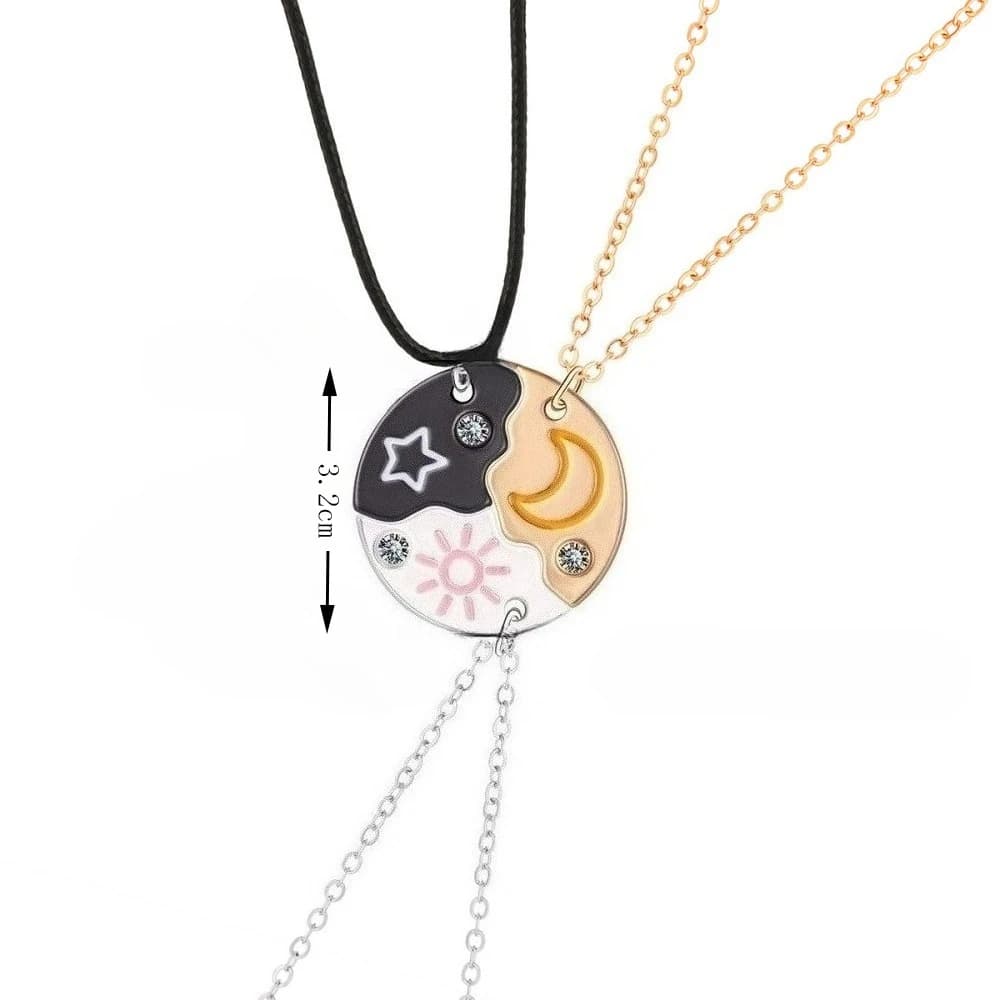 Collier avec pendentif soleil, lune et étoile, pour femmes, meilleurs amis pour toujours, collier d'