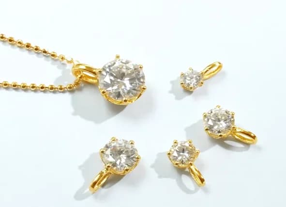 Pendentifs en or 18 carats pour femmes, pendentif en moissanite blanche, bijoux au750, pendentif à 6