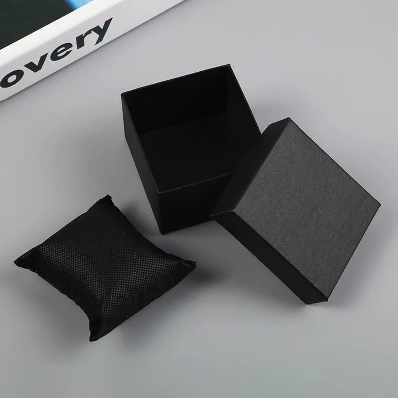Boîtes à montres pour emballage et présentation, boîtes cadeaux noires, boîtes décoratives en papier