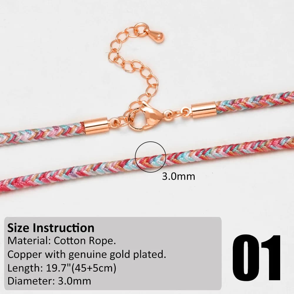 OCESRIO Chaînes en corde de cuivre multicolores pour la fabrication de colliers, chaîne en or rose a