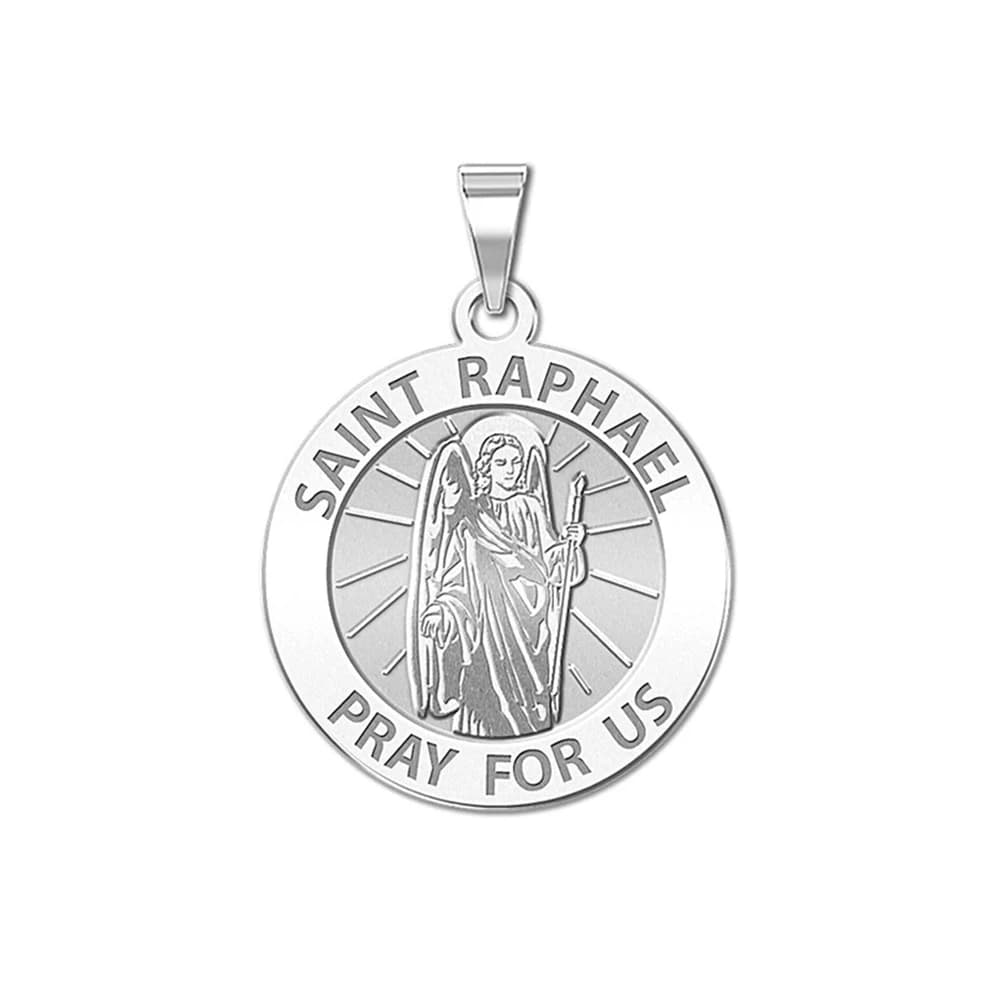 Jeshayuan archange Saint Raphael médaille prière latine pendentif à breloque Saint cycliste collier