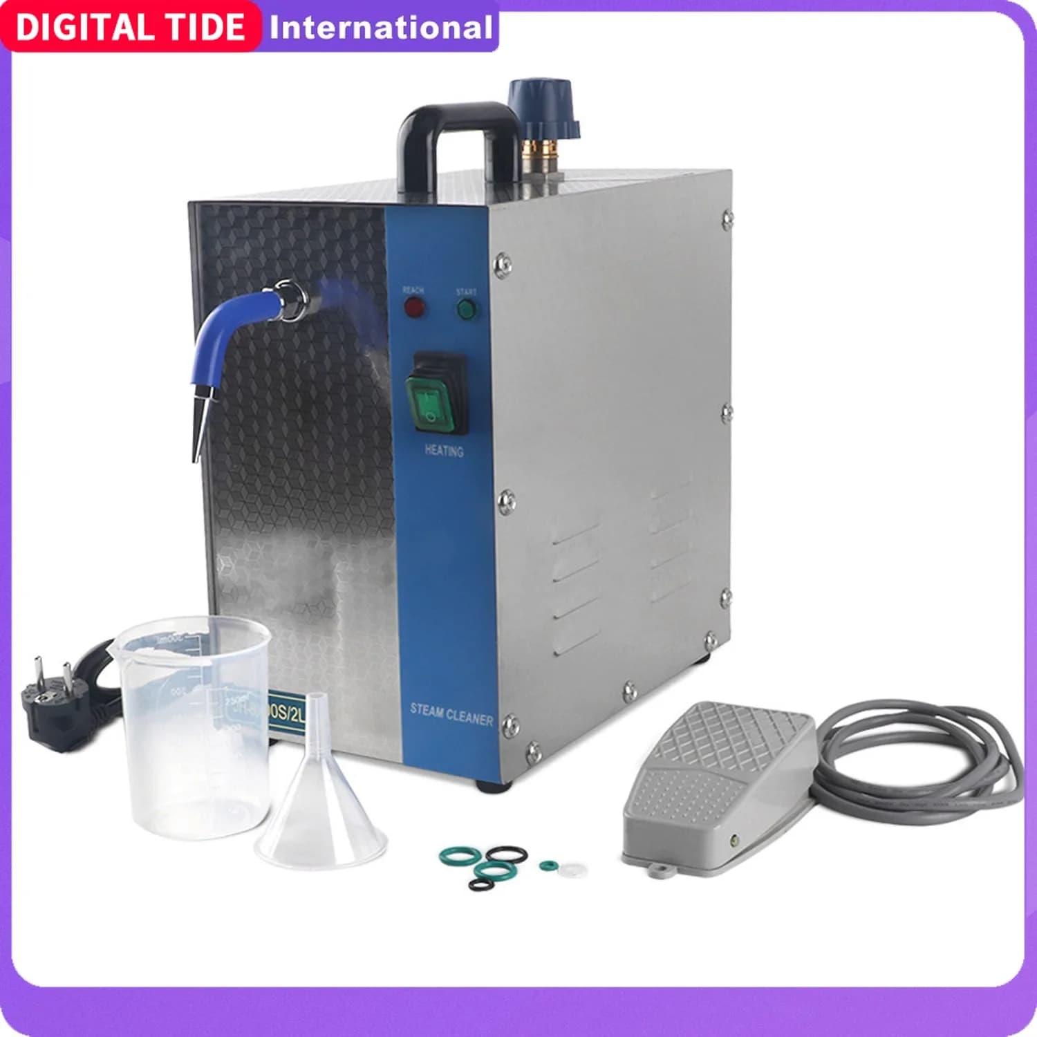 Machine de nettoyage de bijoux professionnelle, nettoyeur à vapeur pour bijoux, 1300W, 2L, équipemen