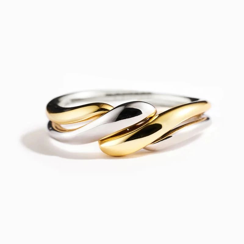 Huitan – bague torsadée bicolore pour femmes, bague en métal, mode moderne, usage quotidien, accesso