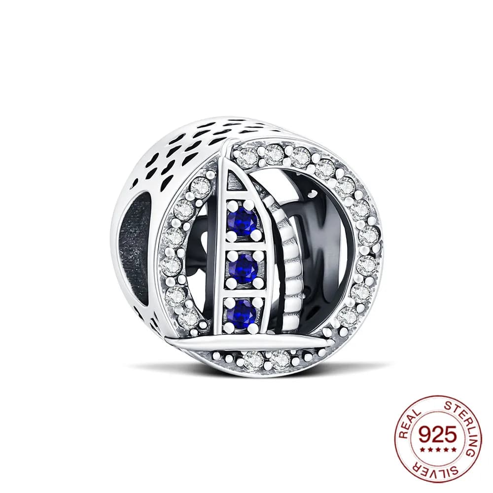 Breloque en argent Sterling 925, horizon de ville, perles d'hôtel de dubaï, fabrication de bijoux, B